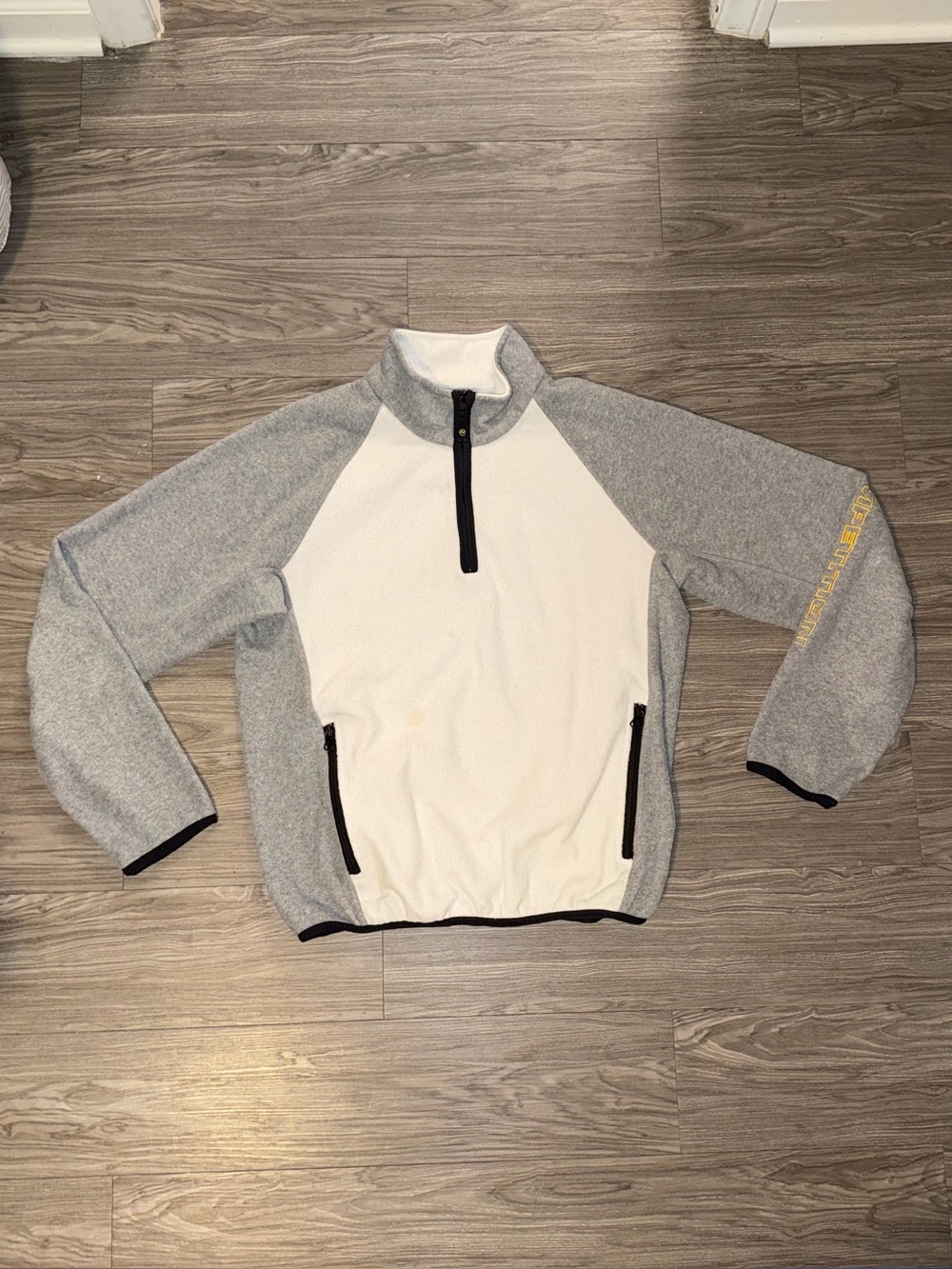 Vintage Nautica Competition Fleece Mens M Grey 1/4 Zip Jacket Made In USA 90S
